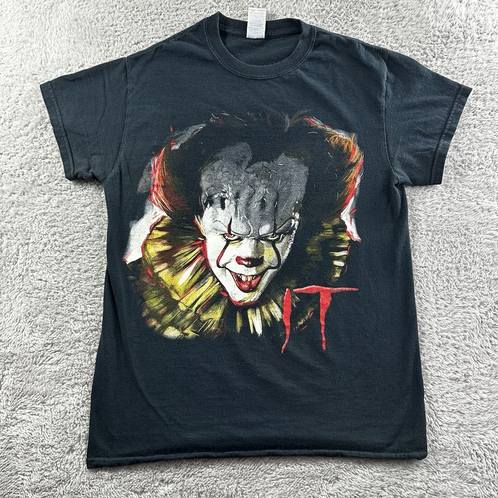 Pennywise It Movie Promo T Shirt Mens Small Black Big Graphic Horror Scary